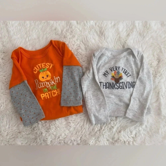 My Very First Thanksgiving Carters 6-9 months unisex onesie & cutest pumpkin - Picture 1 of 11